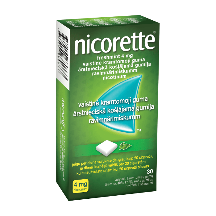 Nicorette Freshmint 4 mg ārstnieciskā košļājamā gumija N30