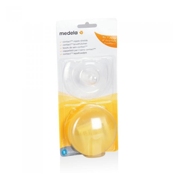 Medela Contact™ silikona krūšu galu aizsargi S izm. N2 ar plastmasas uzglabāšanas trauciņu