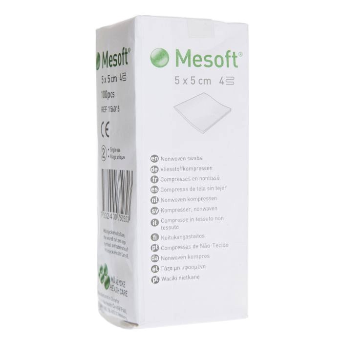 MESOFT salvetes nesterilas 5x5cm 100 gb.