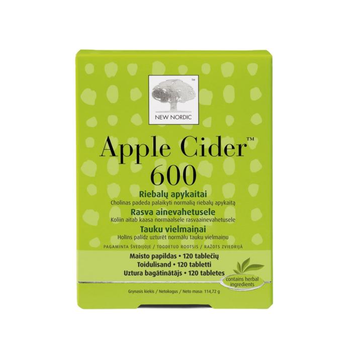 NEW NORDIC Apple Cider 600mg tabletes N120