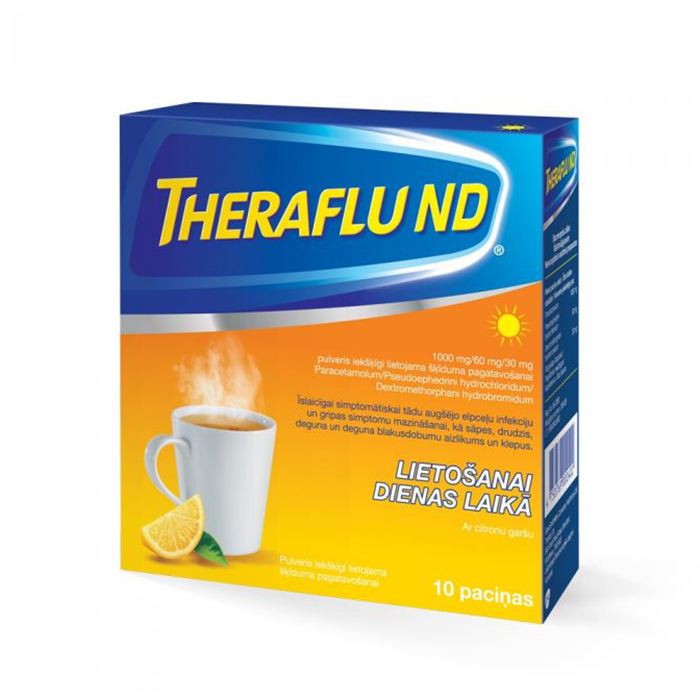 THERAFLU ND bez miegainības pulveris N10