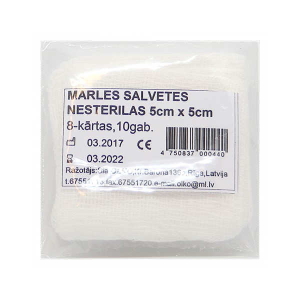 OLKO marles salvetes nesterilas 5x5cm N10