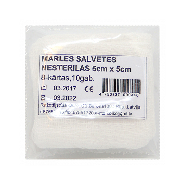 OLKO marles salvetes nesterilas 5x5cm N10