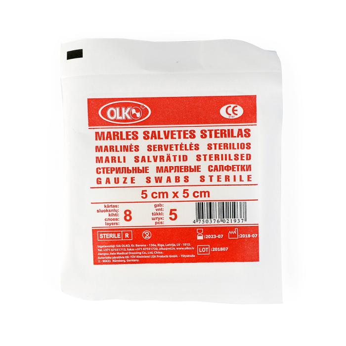 OLKO 8 kārtu marles salvetes 5 x 5cm, N5