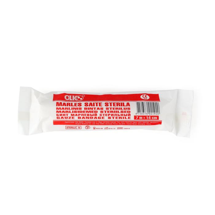 OLKO Sterila marles saite 14 cm x 7m