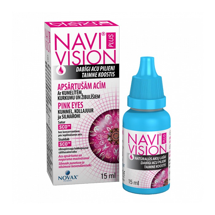 NAVIVISION PLUS APSĀRTUŠĀM ACĪM acu pilieni 15 ml