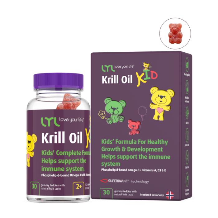 LYL Krill Oil KID, želejas lācīši, N30