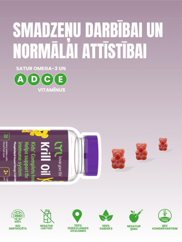 LYL Krill Oil KID, želejas lācīši, N30