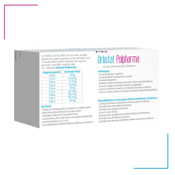 ORLISTAT Polpharma 60 mg cietās kapsulas N42