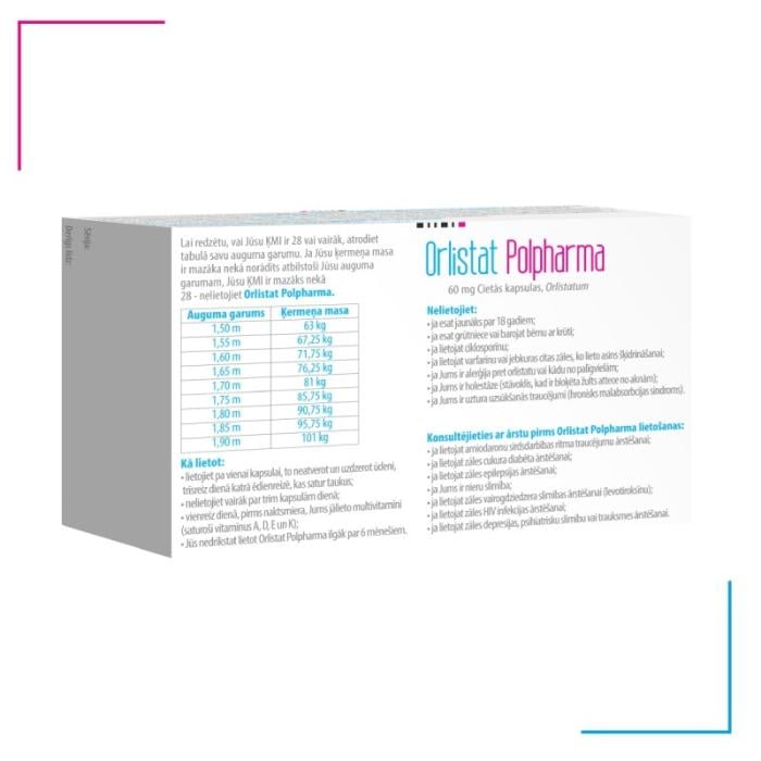ORLISTAT Polpharma 60 mg cietās kapsulas N42