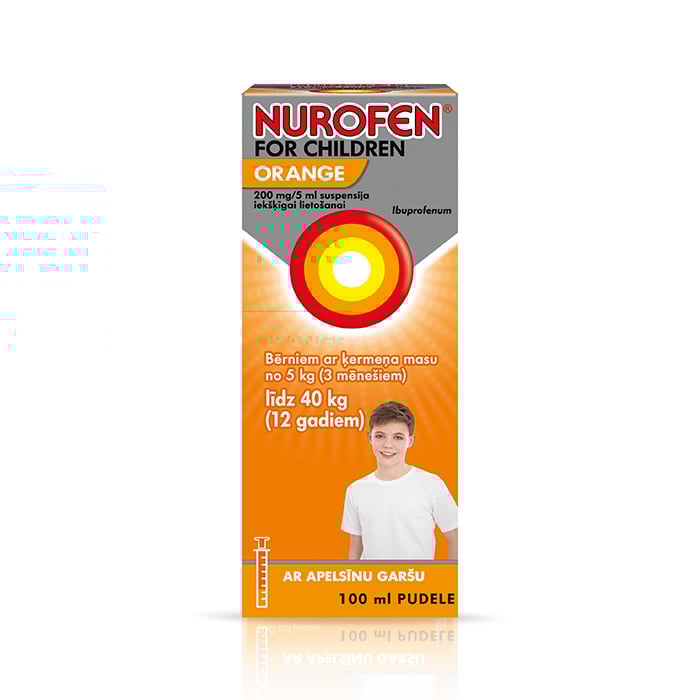 NUROFEN for Children Orange 200mg/5 ml suspensija iekšķīgai lietošanai 100 ml