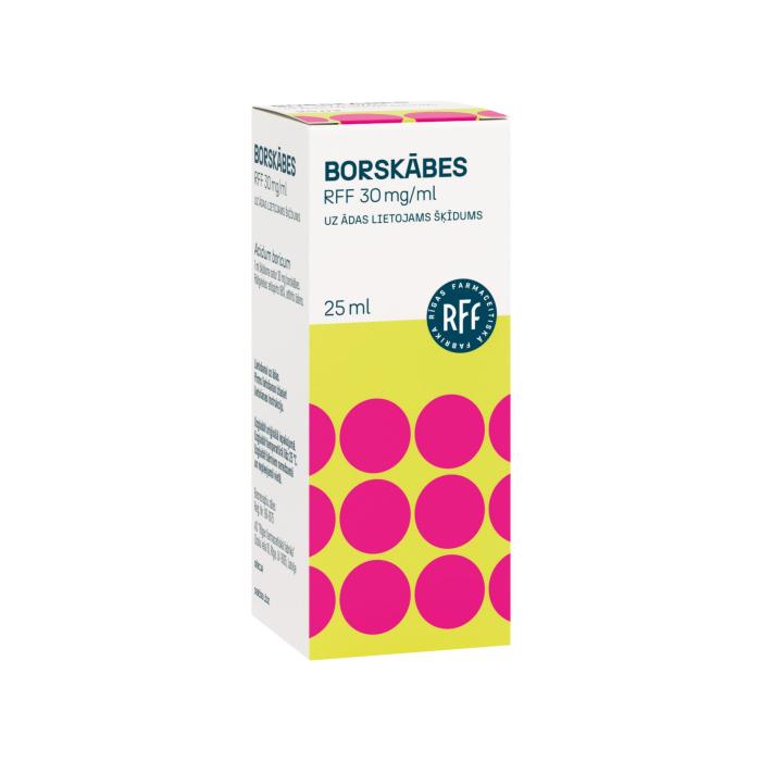 RFF Borskābes 30 mg/ml uz ādas lietojams šķīdums 25 ml
