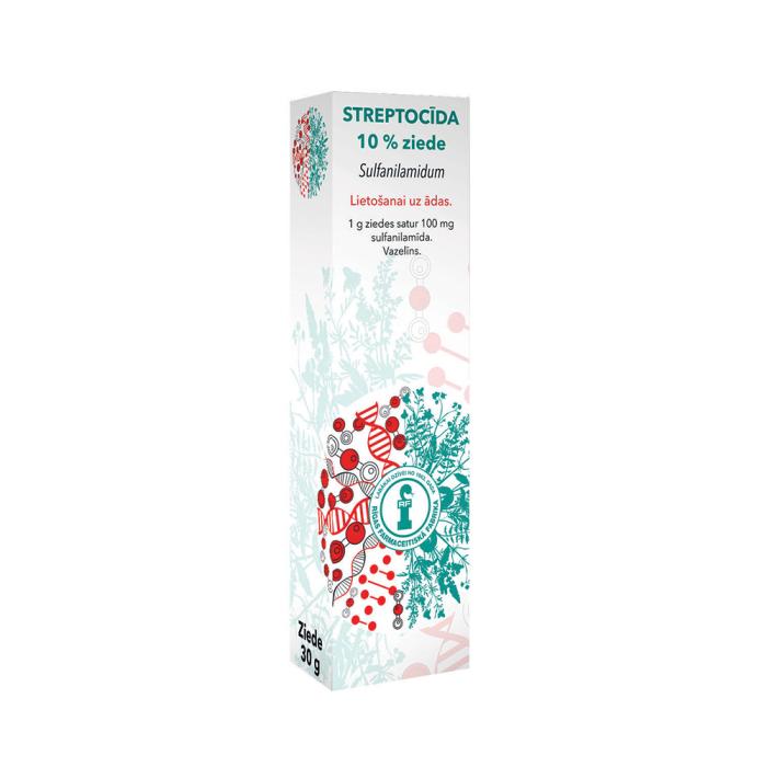 Streptocīda 10% ziede 30 g 