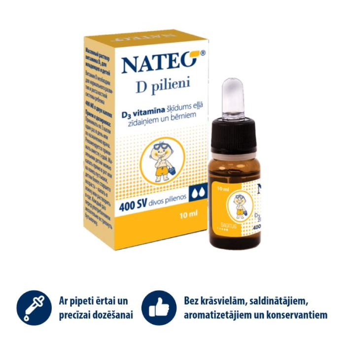 NATEO D pilieni zīdaiņiem un bērniem 10 ml