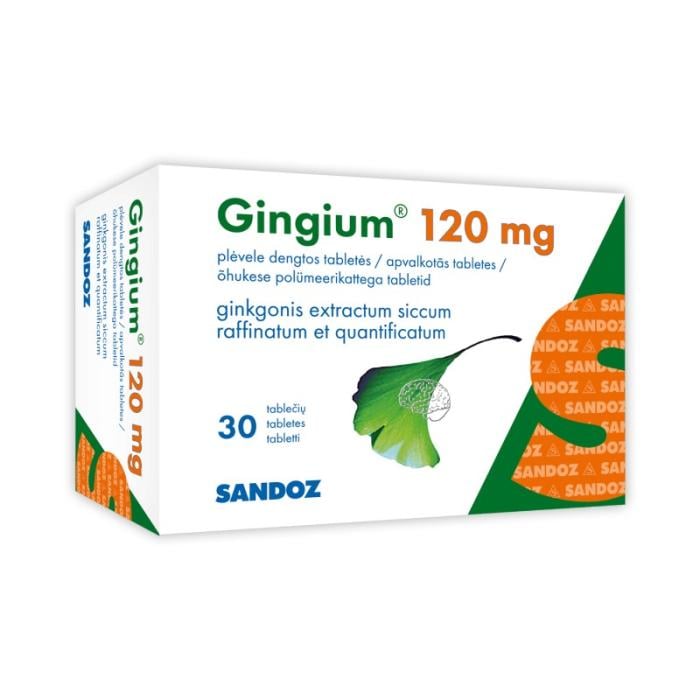 GINGIUM 120mg apvalkotās tabletes N30