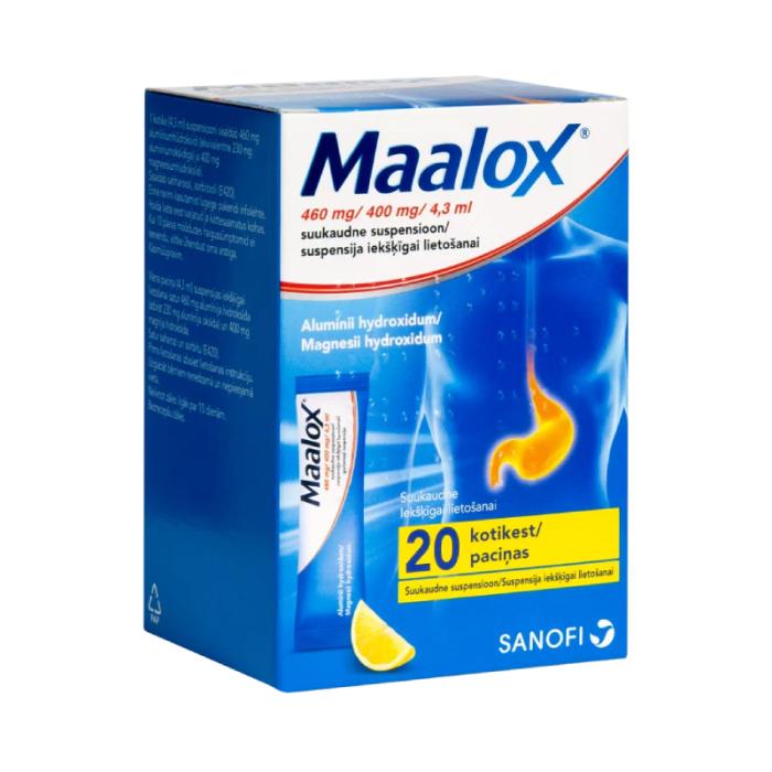 MAALOX 460mg/400mg/4,3 ml suspensija iekšķīgai lietošanai N20