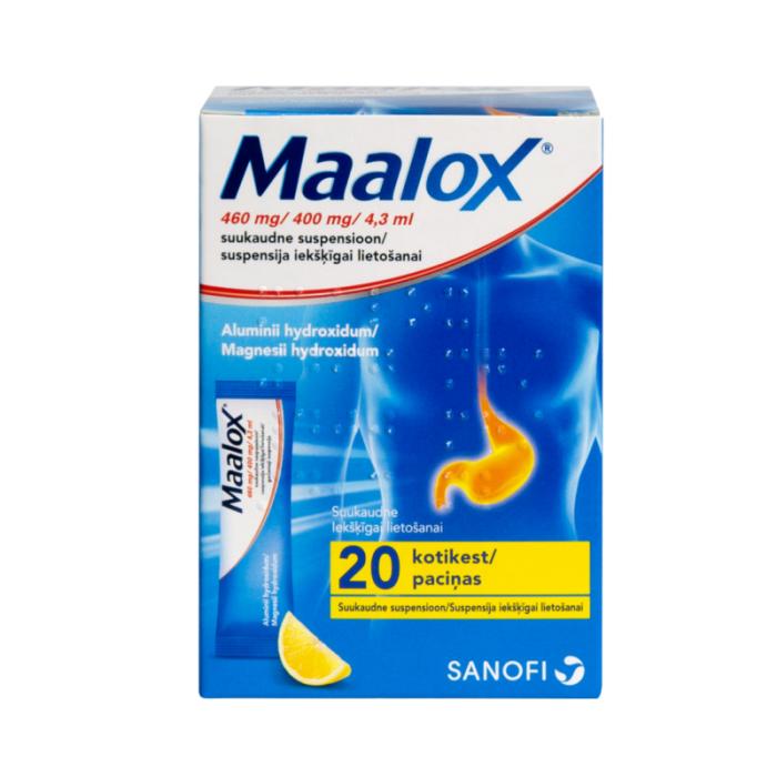 MAALOX 460mg/400mg/4,3 ml suspensija iekšķīgai lietošanai N20