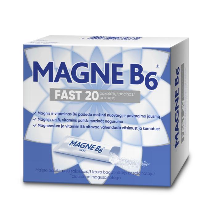 MAGNE B6 Fast (Magnijs) mutē šķīstošas granulas N20