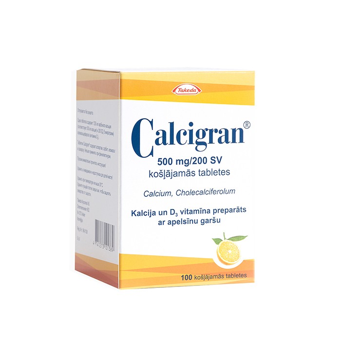 Calcigran 500 mg/200 SV košļājamās tabletes N100