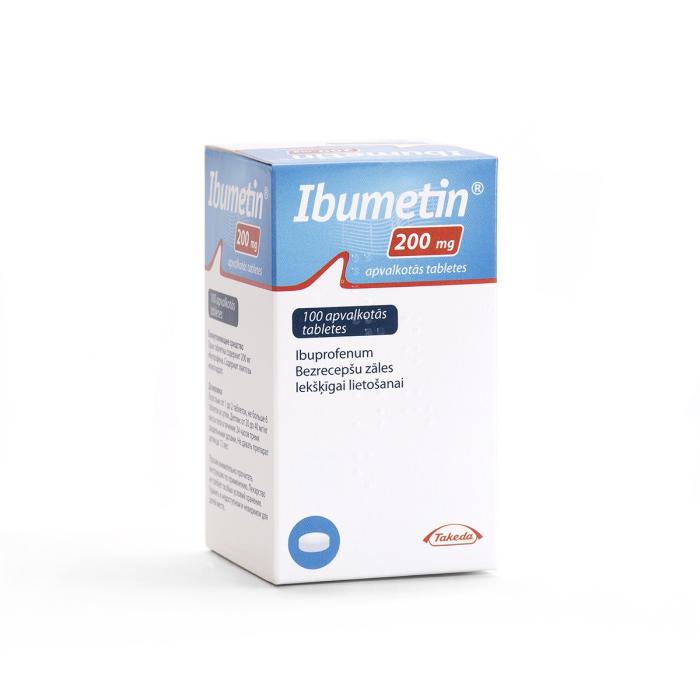 Ibumetin 200 mg apvalkotās tabletes N100