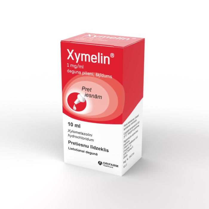 Xymelin 1 mg/ml deguna pilieni, šķīdums, 10ml
