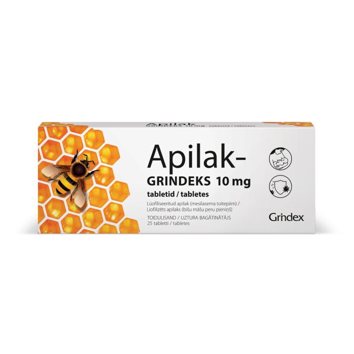 APILAK-GRINDEKS 10 mg tabletes N25