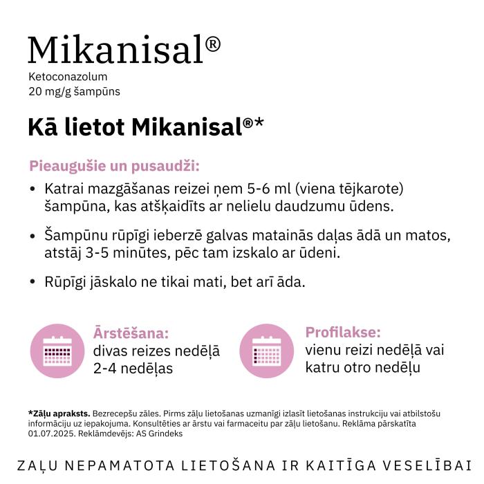 Mikanisal 20 mg/g šampūns 60 g