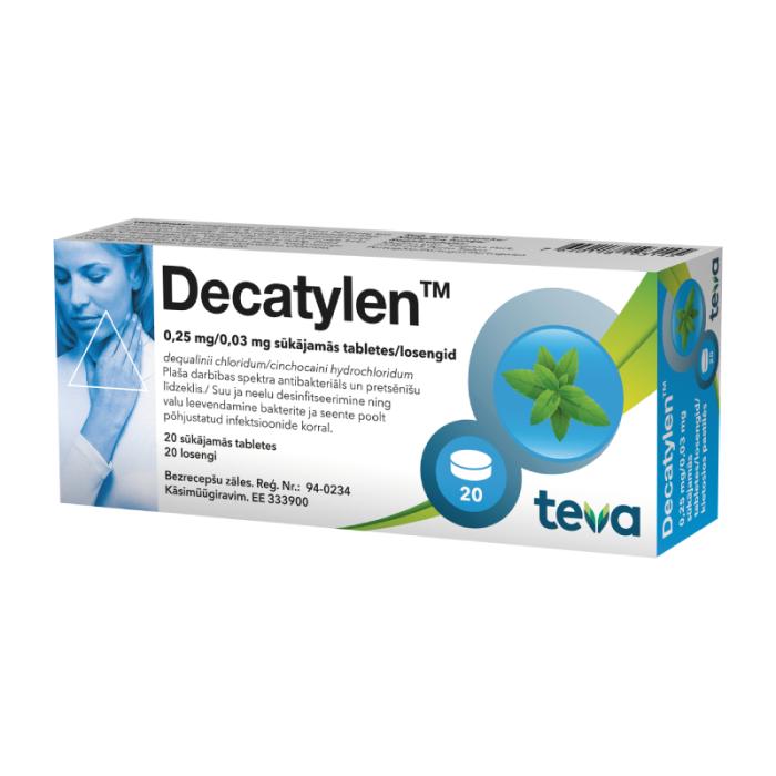 DECATYLEN 0,25mg/0,03mg sūkājamās tabletes N20
