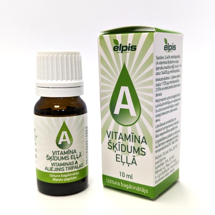 Retinilacetāta (A vitamīna) 3,44% šķīdums eļļā 10ml