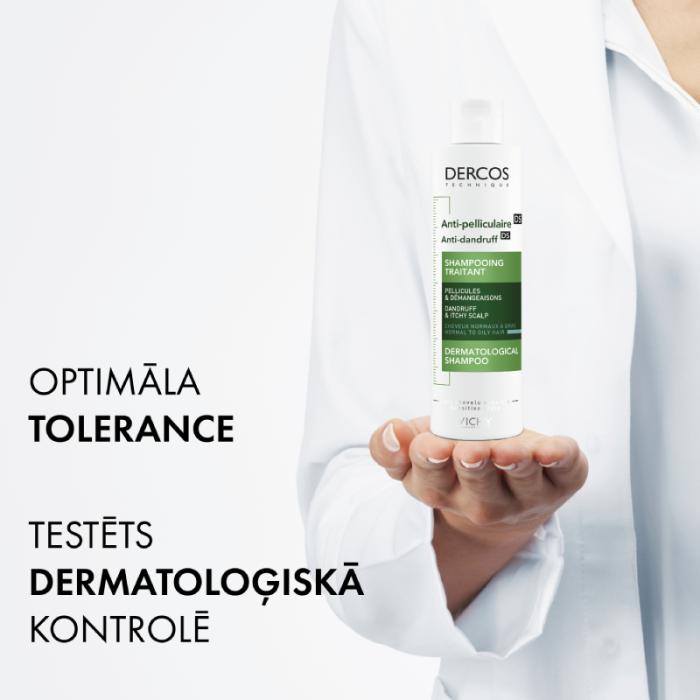 VICHY DERCOS pretblaugznu šampūns taukainai galvas ādai, 200 ml
