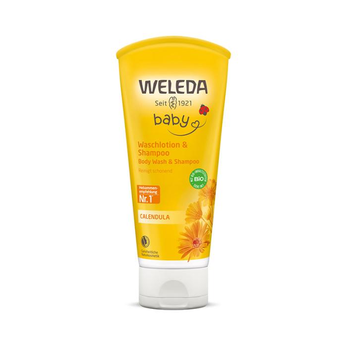 WELEDA BABY kliņģerīšu šampūns un mazgāšanās līdzeklis, 200 ml