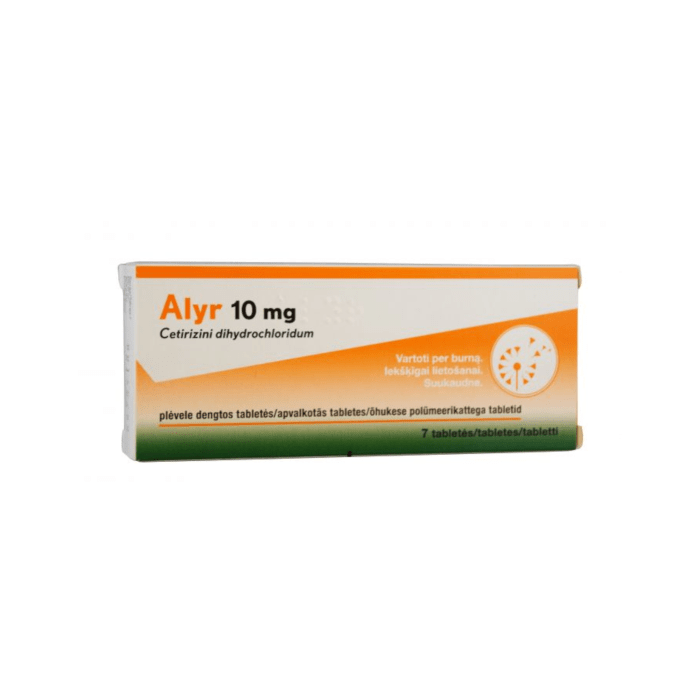 ALYR 10 mg apvalkotās tabletes N7