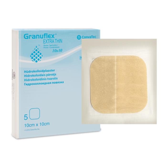 GRANUFLEX Extra Thin hidrokoloīdu īpaši plānais pārsējs 10x10cm N5
