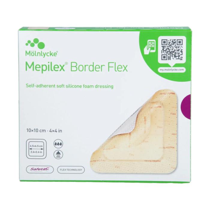 MEPILEX Border Flex Pašlīpošs mīkstā silikona putu pārsējs 10x10cm N5