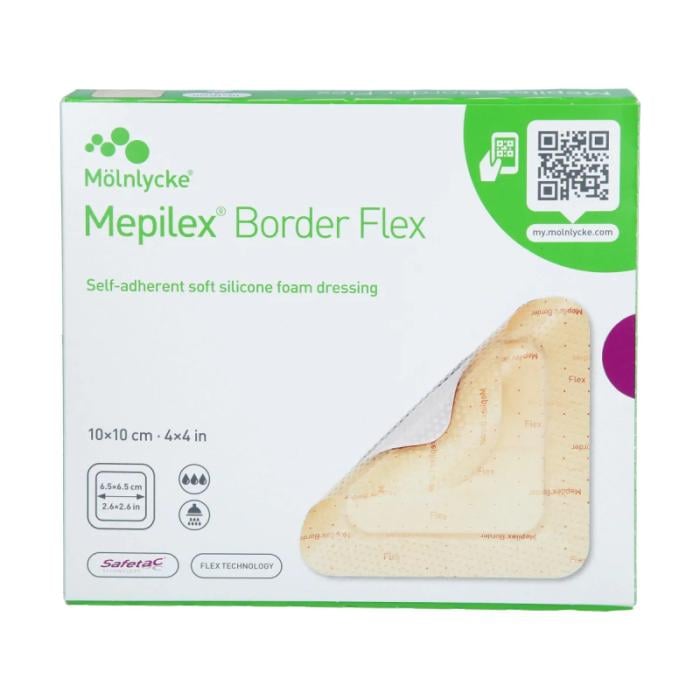 MEPILEX Border Flex Pašlīpošs mīkstā silikona putu pārsējs 10x10cm N5