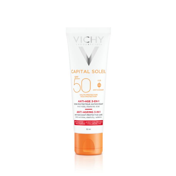 VICHY Capital Soleil SPF50+ pretnovecošanās saules aizsargkrēms sejai 50 ml
