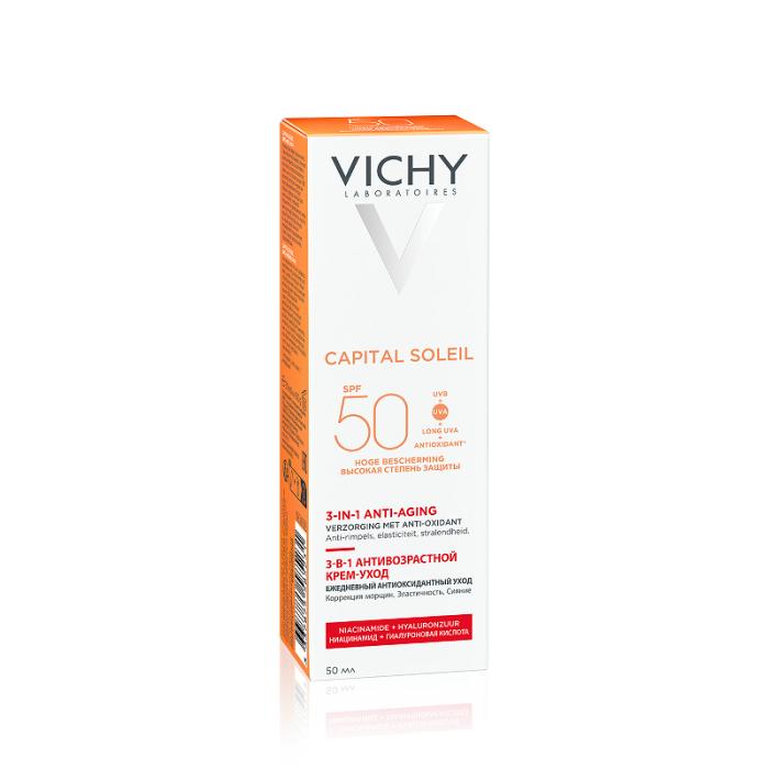 VICHY IDÉAL SOLEIL ANTI-AGEING, SPF 50+ Pretnovecošanās saules aizsargkrēms sejai, 50 ml
