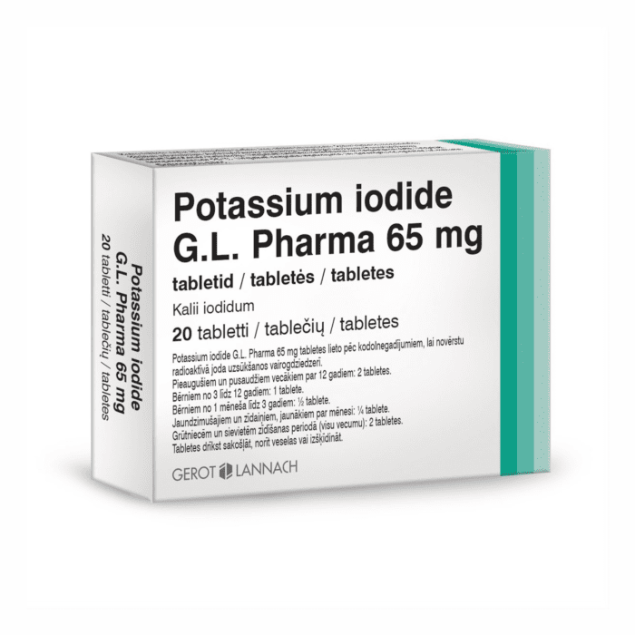POTASSIUM iodide G.L. Pharma 65 mg tabletes N20