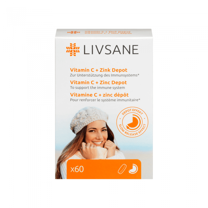 LIVSANE C vitamīns + cinks tabletes N60 