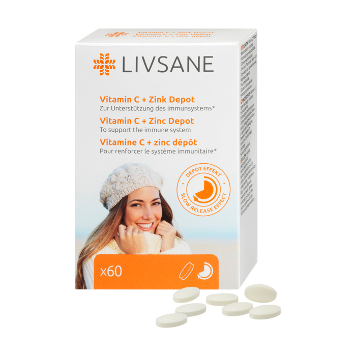 LIVSANE C vitamīns + cinks tabletes N60 