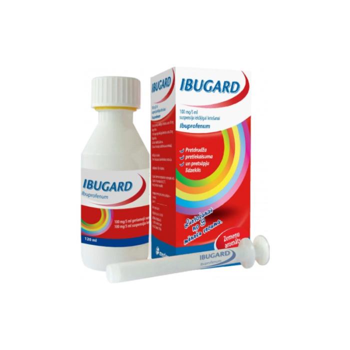 IBUGARD 100 mg/5 ml suspensija iekšķīgai lietošanai ar zemeņu aromātu, 120ml N1