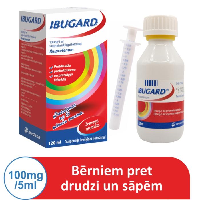 IBUGARD 100 mg/5 ml suspensija iekšķīgai lietošanai 120ml