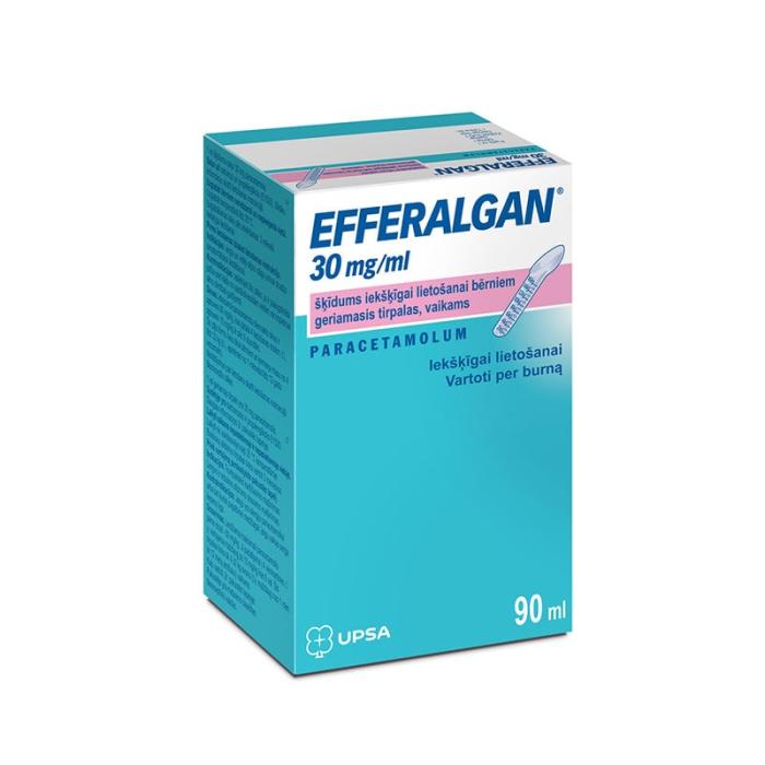 EFFERALGAN 30 mg/ml šķīdums iekšķīgai lietošanai bērniem 90 ml