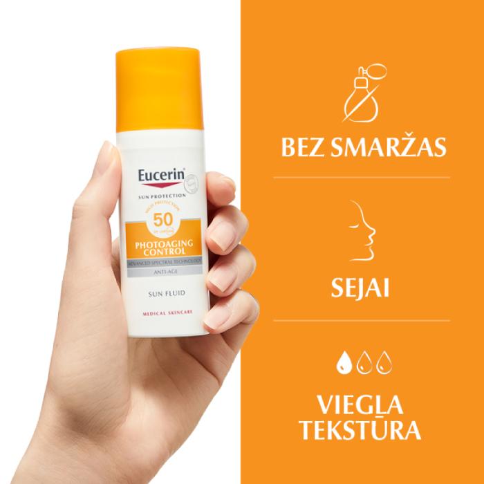EUCERIN Sun Photoaging Control SPF50 sauļošanās fluīds pret fotonovecošanos 50ml