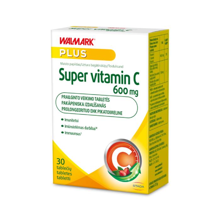 WALMARK Super Vitamin C 600mg tabletes N30
