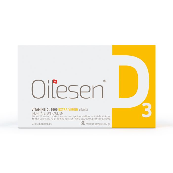 OILESEN D3 vitamīns 1000 SV kapsulas N80