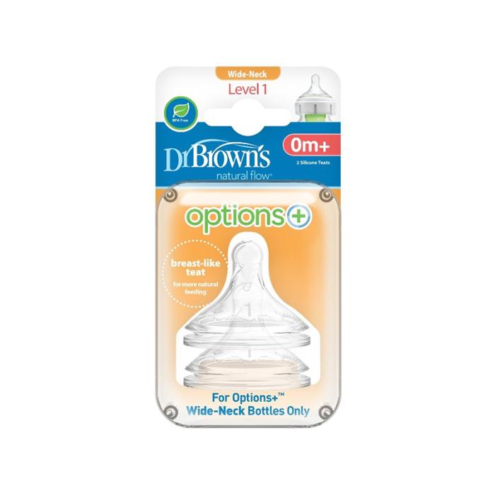 Dr. Brown‘s I līmeņa knupīši pudelītēm ar platu kakliņu, no 0 līdz 3 mēnešu vecumam