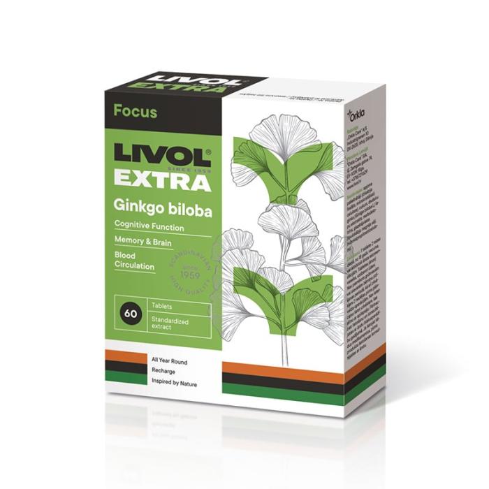 LIVOL EXTRA GINKGO BILOBA tabletes N60