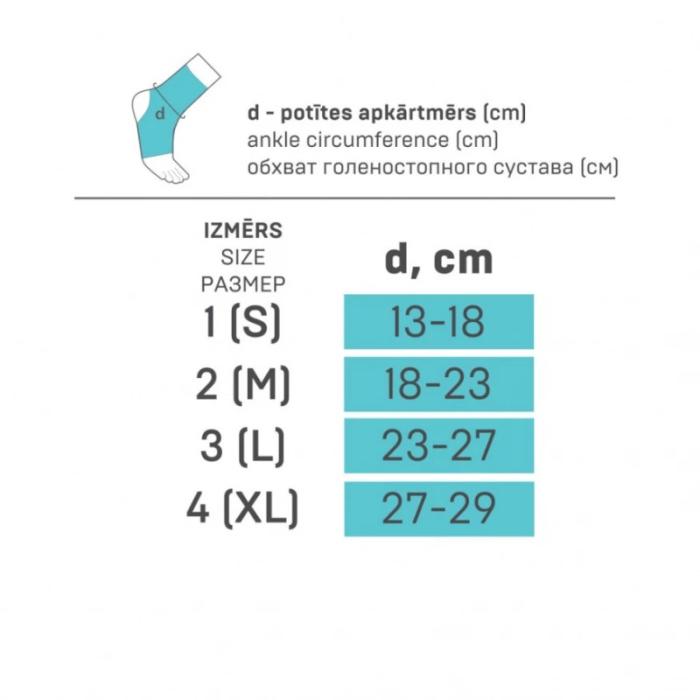 TONUS ELAST 0310 medicīniskais elastīgais apsējs no neoprēna (ortoze) pēdas locītavas fiksācijai, NR.4 (XL)