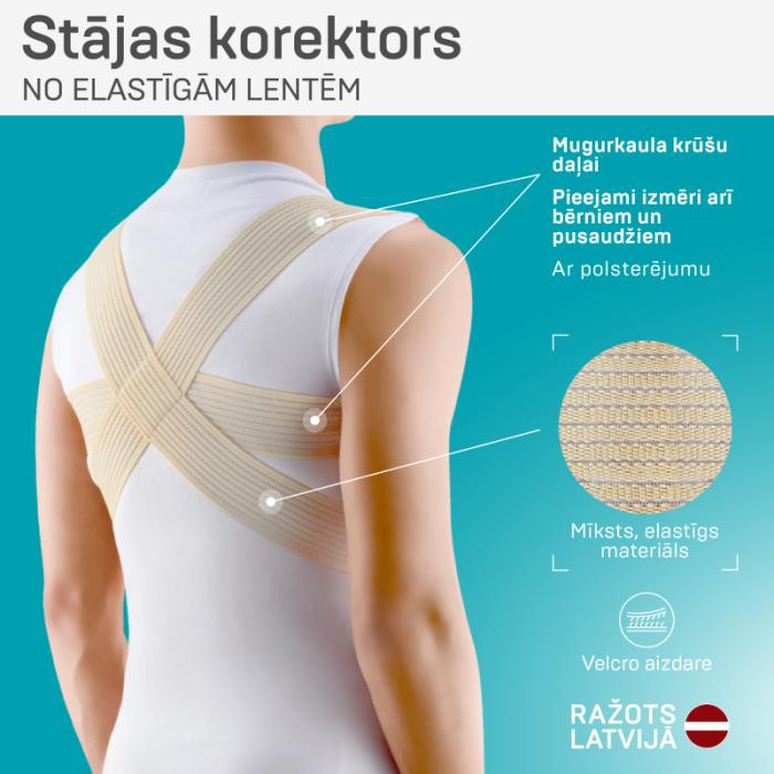 TONUS ELAST 0107 medicīniskais elastīgais stājas korektors (ortoze), krustveidīgs, XS